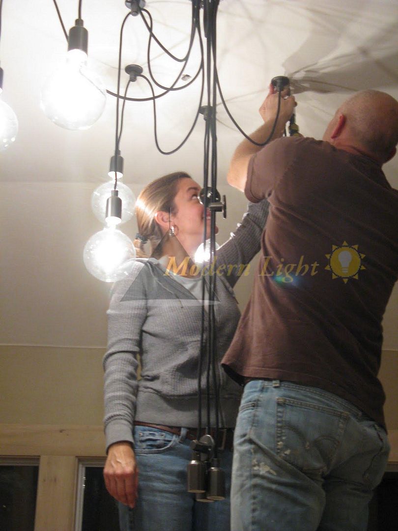 10 Lights Edison Chandelier Pendant Lamp Ceiling Light Bulbs Remote Control