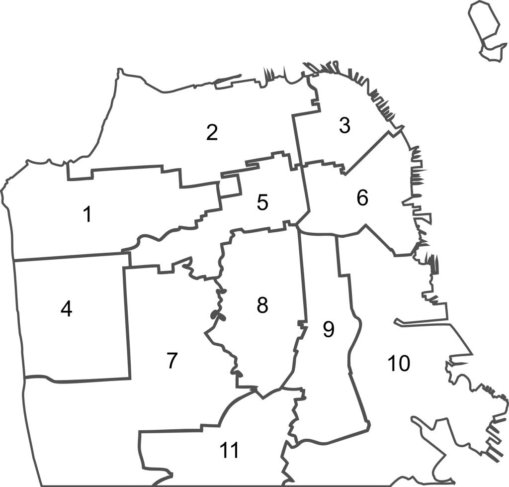 Map of San Francisco supervisorial districts