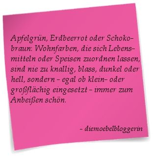 Apfelgrün Erdbeerrot Schokobraun Wohnraumfarbe Wandfarbe Farben mit Lebensmittelnamen immer zum Anbeißen schön