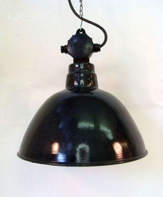 Industriedesign Fabriklampe Fabrikleuchte Emaillelampe Emailleuchte schwarz weiß