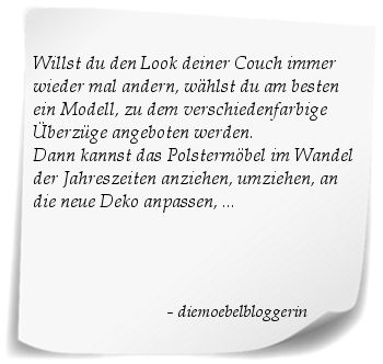 Sofa Couch Polstermöbel mit abnehmbaren Bezügen umdekorieren umgestalten flexibel an die Dekoration anpassen
