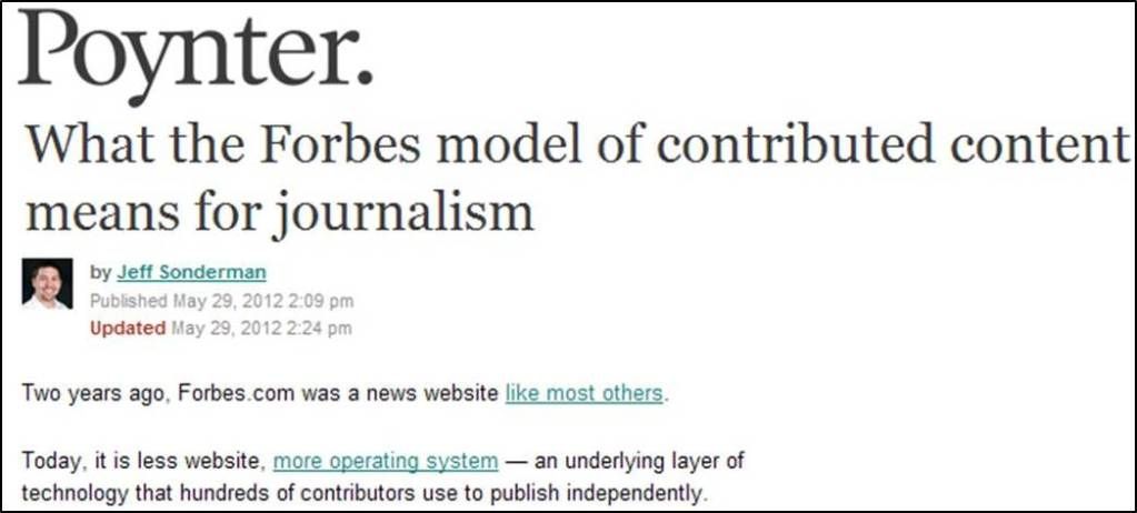 What the Forbes model of contributed content means for journalism