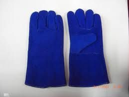 ถุงมือหนังท้องกันความร้อน สีน้ำเงิน