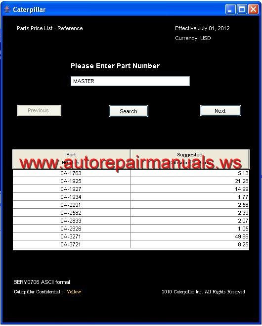 Caterpillar Reference Part Price List 7112 Auto Repair Manual Forum