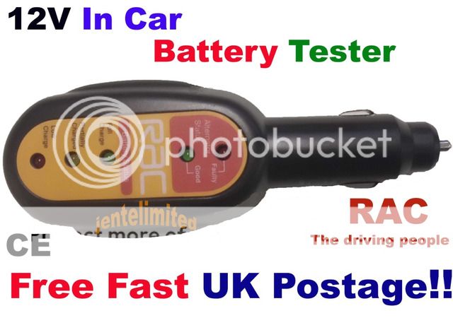 Rac HP200 12V in Car Plug in Cigarette Lighter Socket Battery Alternator Tester