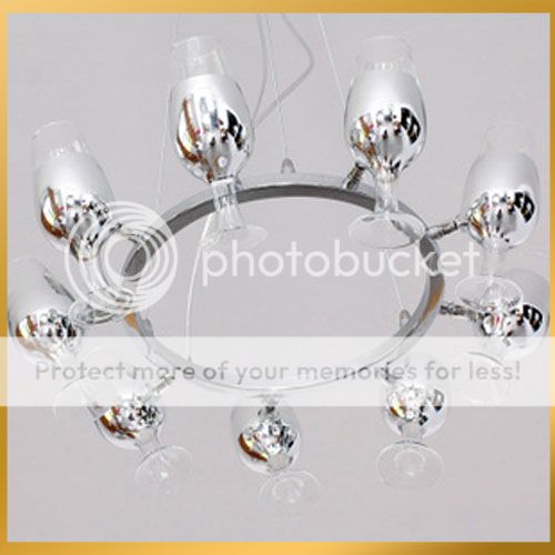8 Light Wineglass Wine Glass Chandelier Light Pendant Lamp Ceiling Hanging